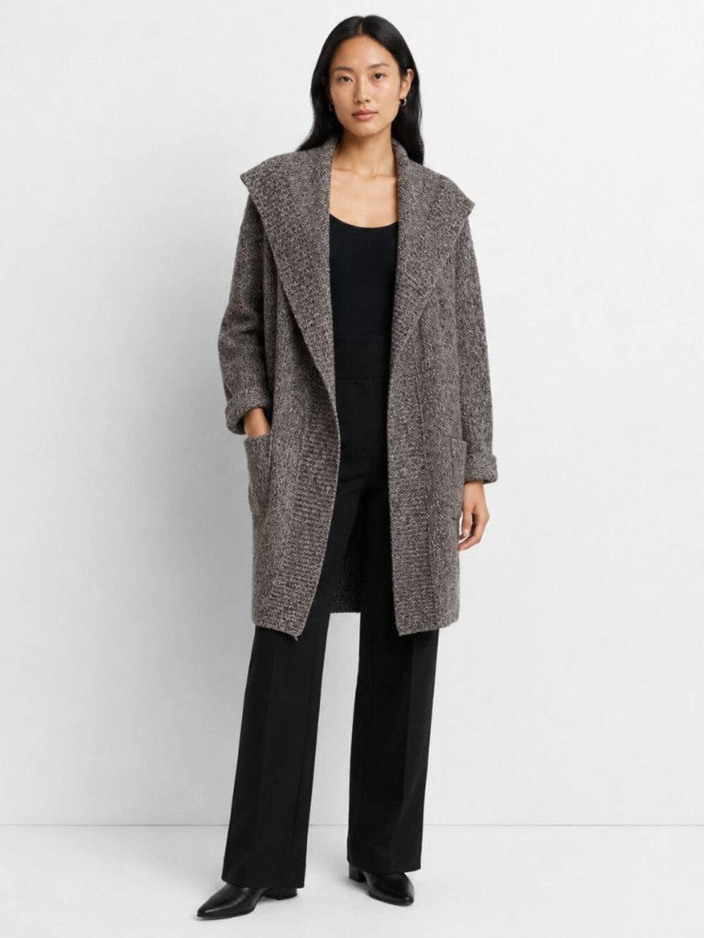 Theory Dania Granito Wool Cashmere Blend Long Cardigan Sz. SP